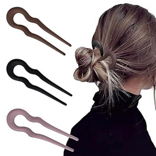 VONJUMA 3 Stück French Hair Pin U-Förmige Französische Haarnadel Haarpin Zinken Hochsteckfrisur Chignon Pins Groß Metall Haarnadeln Stäbchen Haarschmuck Für Frauen Mädchen Haarstyling von VONJUMA