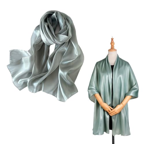 VONJUMA Stola Damen Halstuch Chiffon Sommer Schal Damen Festliche Stola Für Abendkleid Oder Brautkleid Hochzeit Scarf Erbsgrün von VONJUMA