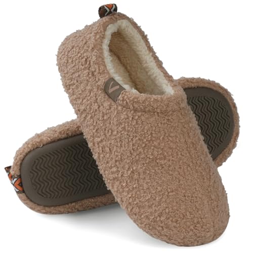 VONMAY Damen Fuzzy Hausschuhe Weiche Bequeme Winter Hausschuhe mit Polarfleecefutter und lockigem Fell, CAMEL, 9-10 VONMAY Damen Fuzzy Hausschuhe Weiche Bequeme Winter Hausschuhe mit Polarfleecefutter und lockigem Fell, CAMEL, 9-10 von VONMAY