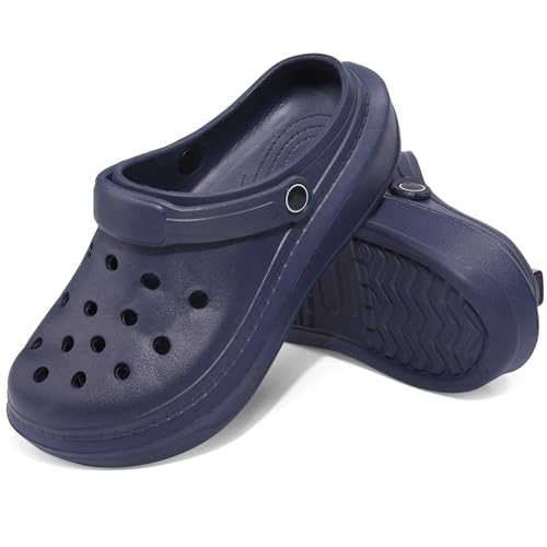 VONMAY Damen Herren Clogs Atmungsaktiv Sommer Strand Sandalen Verstellbar Slide Gartenschuhe Hausschuhe rutschfest, Marineblau, 12-13 Women/10-11 Men von VONMAY