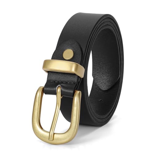 VONMELLI Damen Gürtel Modischer,Taillengürtel Damen Mit Kupfer Schnalle Für Jeans Hosen Kleider,übergröße,Schwarz Passend für Taillenumfang 78-92cm von VONMELLI