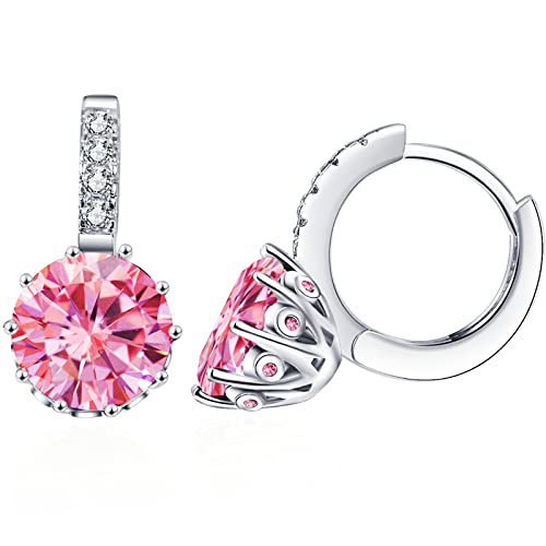 VONSSY Hypoallergene Edelstein-Tropfen-Ohrringe, Brillanter 5A Zirkonia, Platin- oder Roségoldplattiert, Creolen mit Hebelrücken-Kristall von VONSSY
