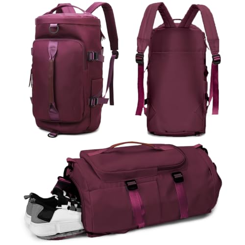 Turnbeutel für Damen und Herren, Sporttasche, Reisetasche, Wochenendtasche, Übernachtungstasche mit Schuhfach, Violett, Sport-Seesäcke von VOPHIA