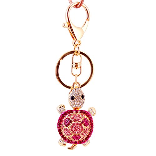 VORCOOL Crystal Turtle Keychain funkelnden Blingbling Strass Schlüsselanhänger Handtasche Anhänger Handtasche Dekoration Urlaub Geschenk (Pink) von VORCOOL