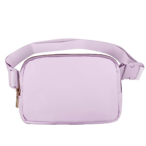 VOROLO Hüfttasche zum Laufen, Bauchtasche für Damen und Herren, Crossbody-Gürteltasche, Bauchtasche mit verstellbarem Gurt für Sport, Helles Violett, Einheitsgröße, 1 x Bauchtasche von VOROLO