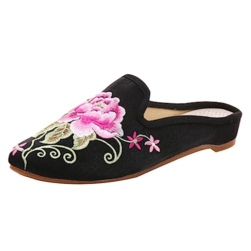 VOSAREA 1 Paar Elegant Bestickte Slipper für Damen im Ethnischen Stil mit Weichem und Leichtem Futter für und Formelle Outfits von VOSAREA