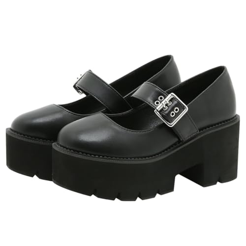 VOSAREA 1 Paar Runde Toe Damen Lederschuhe mit Dicker Sohle rutschfeste und Atmungsaktive Freizeit Schuhe für Schwarz VOSAREA 1 Paar Runde Toe Damen Lederschuhe mit Dicker Sohle rutschfeste und Atmungsaktive Freizeit Schuhe für Schwarz von VOSAREA