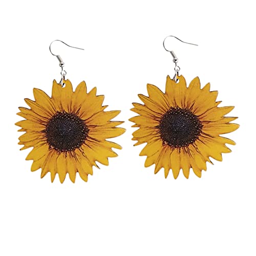 VOSAREA 1 Paar Sonnenblumen Ohrringe für Damen Effekte Leicht und für Jeans und Shirts Auffälliger Schmuck für von VOSAREA
