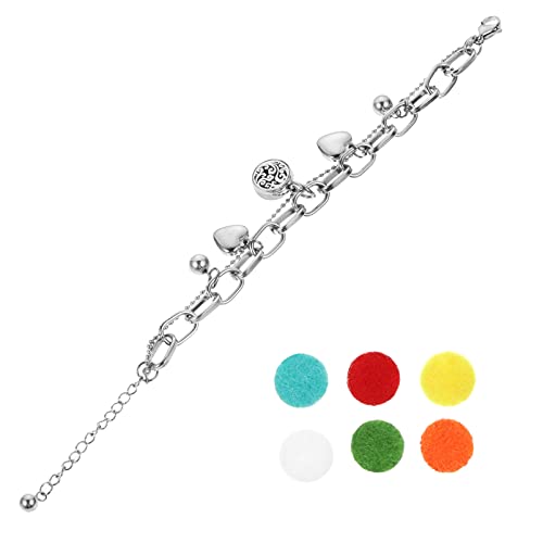 VOSAREA 1 Satz Herzförmiges Aromatherapie Armband mit Verstellbarem Design und Baumwollkernen Kreatives Hip Hop Armband für Damen und Herren für Alltag Party und Besondere Anlässe VOSAREA 1 Satz Herzförmiges Aromatherapie Armband mit Verstellbarem Design und Baumwollkernen Kreatives Hip Hop Armband für Damen und Herren für Alltag Party und Besondere Anlässe von VOSAREA