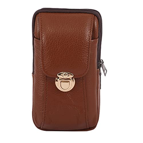 VOSAREA 1 Stück Cowhide Waist Bag für Männer Tragbare Strapazierfähige Handytasche für Outdoor Aktivitäten Große Kapazität für Wandern Radfahren und Tägliche Nutzung von VOSAREA