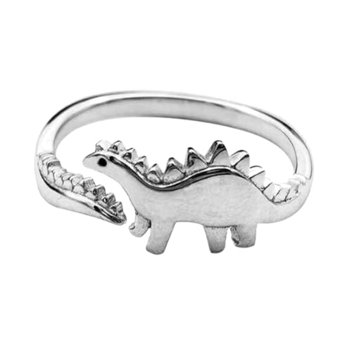 VOSAREA 1 Stück Dinosaurier Ring Legierung Kreativer Offener Tier Ring für Herren und Jungen Eleganter Schmuck mit Dinosaurier Design für Besondere Anlässe und von VOSAREA