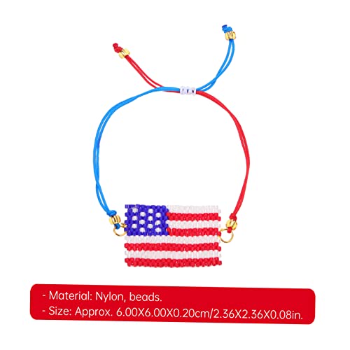VOSAREA 1 Stück Einzelnes Flaggenarmband Verstellbares Handgelenkband mit Amerikanischem Flaggenmotiv Handgefertigter Schmuck für Damen und Herren VOSAREA 1 Stück Einzelnes Flaggenarmband Verstellbares Handgelenkband mit Amerikanischem Flaggenmotiv Handgefertigter Schmuck für Damen und Herren von VOSAREA
