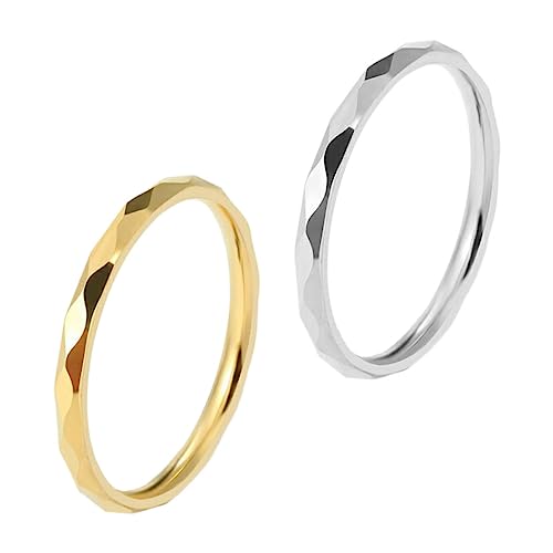 VOSAREA 2Stücke Dekorative Ringe Titanbeschichtetem Knöchelverzierter Fingerring Farbenfrohe Paarringe für Damen Herren von VOSAREA