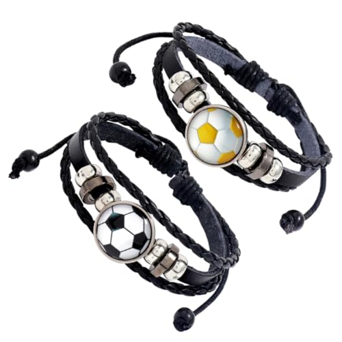 VOSAREA 2Stücke Lederarmband Fußballfans Teiliges mit Einzigartigem Design für Sportveranstaltungen und Geschenkideen für Männer und Stylisch und Anpassbar VOSAREA 2Stücke Lederarmband Fußballfans Teiliges mit Einzigartigem Design für Sportveranstaltungen und Geschenkideen für Männer und Stylisch und Anpassbar von VOSAREA