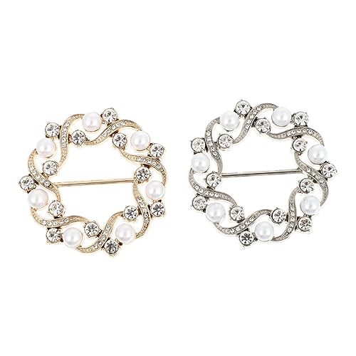 VOSAREA 2Stücke Mode T Shirt Clips mit Strass und Kunstperlen Schnallen für T Shirts Hemden Schals und Gürtel Langlebig und Vielseitig für Kleidungsstil von VOSAREA