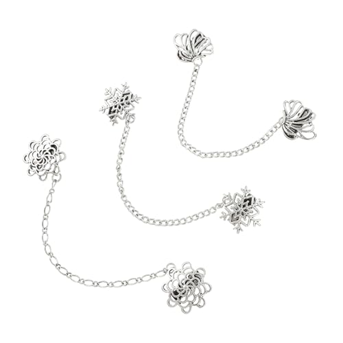VOSAREA 3 Sätze Retro Suit Chain Brosche Teiliges Vintage Hemdkragen Clips Stilvolle Anstecknadeln Für Anlässe Und Besondere Ereignisse 3 Stück * 3 von VOSAREA