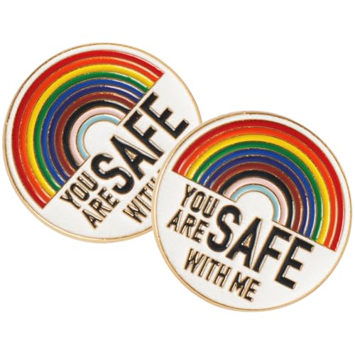 VOSAREA 3 Sätze You Are Safe With Me Regenbogen Brosche Teiliges Emaille Anstecknadeln Für Kleidung Taschen Und Hüte Lustige Dekoration Für Lgbt Und Soziale Berufe 2 Stück * 3 von VOSAREA