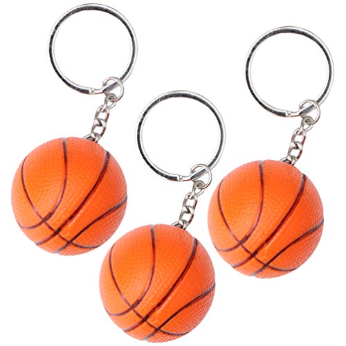 3 Stück Basketball Schlüsselbund Sport Schlüsselring Souvenir Auto Schlüsselbund Anhänger Mini Tasche Geldbörse Charme für Basketball Sport Liebhaber Kinder Geschenke Orange von VOSAREA