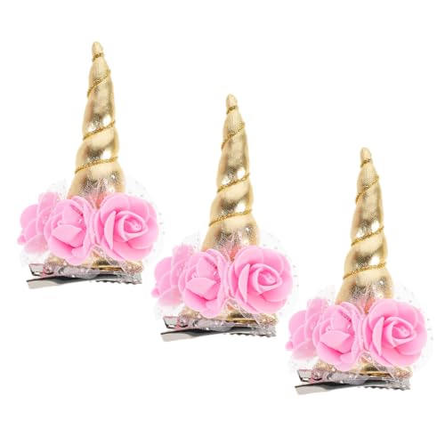 VOSAREA 3stücke Einhorn-haarclips Adorable Haarspangen Für Mädchen Dekorative Haarschmuck Für Partys Und Alltag Sicher Und Langlebig Hält Haare Aus Gesicht von VOSAREA