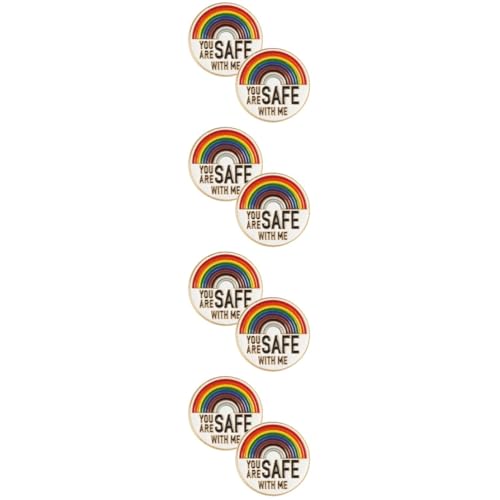 VOSAREA 4 Sätze Rainbow Enamel Pins You Are Safe With Me Brosche Für Kleidung Taschen Rucksäcke Pride Abzeichen Kreatives Für Freunde Und Familie 2 Stück * 4 von VOSAREA