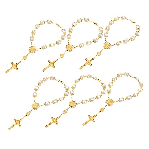 VOSAREA 6 Stück Teiliges Christliches Kreuz Armband Kunstperlen Rosenkranz Schmuck Stilvolle Accessoires für Männer und Frauen für Reisen und Feiern VOSAREA 6 Stück Teiliges Christliches Kreuz Armband Kunstperlen Rosenkranz Schmuck Stilvolle Accessoires für Männer und Frauen für Reisen und Feiern von VOSAREA