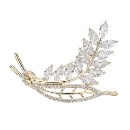 VOSAREA Blätterbrosche mit Zirkonia Stilvolles Accessoire für Anzüge Kleider und Formelle Anlässe Universelles Design für Müheloses Styling VOSAREA Blätterbrosche mit Zirkonia Stilvolles Accessoire für Anzüge Kleider und Formelle Anlässe Universelles Design für Müheloses Styling von VOSAREA