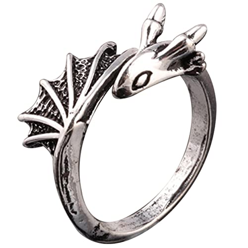 VOSAREA Drachenring Titanstahl für Retro Finger im Coolen Stil für Alltag und Besondere Anlässe Vielseitig Kombinierbar und von VOSAREA