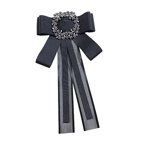VOSAREA Einstellbare Schwarze Damen Brosche mit Schleife Vorgebundene Krawatte für Formelle Anlässe Hochzeiten und Partys für Mütter Töchter und Freundinnen Vielseitig Einsetzbar von VOSAREA