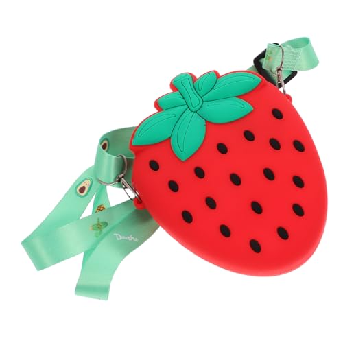 VOSAREA Erdbeer Umhängetasche Silikon Kleine Schultertasche für Damen Witzige Geldbörse für Outdoor Aktivitäten zur Aufbewahrung von Münzen und Täglichen Notwendigkeiten VOSAREA Erdbeer Umhängetasche Silikon Kleine Schultertasche für Damen Witzige Geldbörse für Outdoor Aktivitäten zur Aufbewahrung von Münzen und Täglichen Notwendigkeiten von VOSAREA