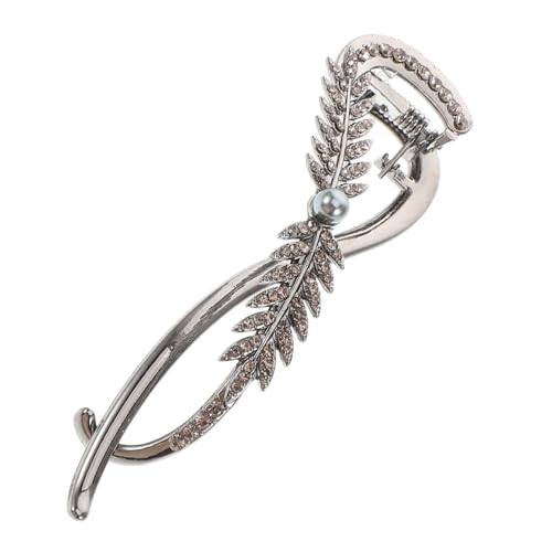VOSAREA Haarnadel aus Weizenohrperlen elegant Klammer Haarspangen Vintage Haarspange Trendiger Haarschmuck Strass-Haarspange Strass-Haarnadeln Haarkettenschmuck für Frauen Legierung Black von VOSAREA