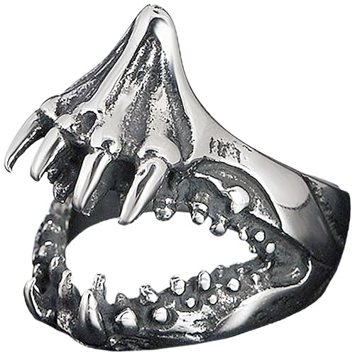 VOSAREA für Herren Personalisierter Punkring Haifischmaul Design Modischer Schmuck für für Besondere Anlässe von VOSAREA
