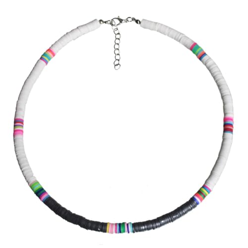 VOSAREA Halskette für Frauen Strand Design mit Runden Stücken Leicht und für Partys Reisen und Festivals Schwarz und Weiß VOSAREA Halskette für Frauen Strand Design mit Runden Stücken Leicht und für Partys Reisen und Festivals Schwarz und Weiß von VOSAREA
