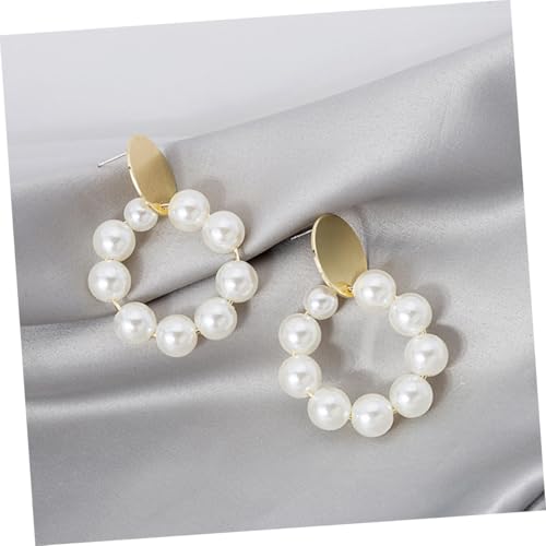 VOSAREA Silber Silberperlen Creolen Ohrringe Damen Hängend Party Schmuck Ohrstecker Stylisch Elegant für Alltag und Fest VOSAREA Silber Silberperlen Creolen Ohrringe Damen Hängend Party Schmuck Ohrstecker Stylisch Elegant für Alltag und Fest von VOSAREA