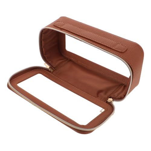 VOSAREA Transparenter PVC Kosmetikbeutel mit PU Wasserabweisendem Reißverschluss Handliche Make Up Bürsten Aufbewahrung und Kleine Toilettentasche für Reisen für Damen und Herren VOSAREA Transparenter PVC Kosmetikbeutel mit PU Wasserabweisendem Reißverschluss Handliche Make Up Bürsten Aufbewahrung und Kleine Toilettentasche für Reisen für Damen und Herren von VOSAREA