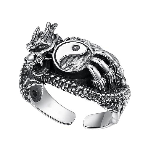 VOSAREA Vintage Drachenring Metall für Männer Einzigartiger Fingerring Hochwertiger Kostümschmuck für Partys und Besondere Anlässe Langanhaltend und Hautfreundlich von VOSAREA
