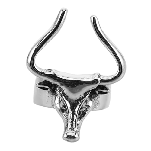 VOSAREA Vintage Punk für Einzigartiger Metallring mit Maskulinem für Partys Dates und Robuste Konstruktion Ihren Single Status Vintage Schmuck für Stilvolle Herren von VOSAREA