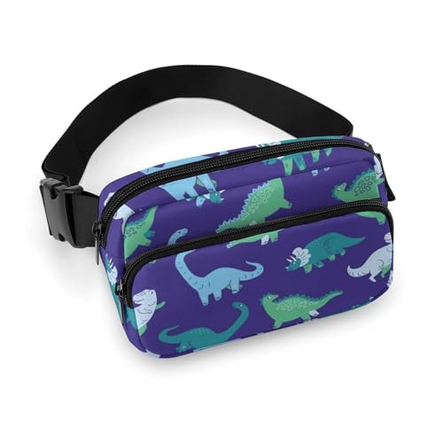 Bauchtaschen für Damen – blaue Dinosaurier-Muster, Gürteltasche, Crossbody-Tasche für Damen, modische Hüfttaschen von VOSERY