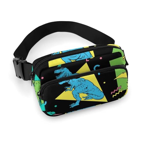Bauchtaschen für Damen – bunte Gürteltasche mit Cartoon-Dinosauriern, Umhängetasche für Damen, modische Hüfttaschen von VOSERY
