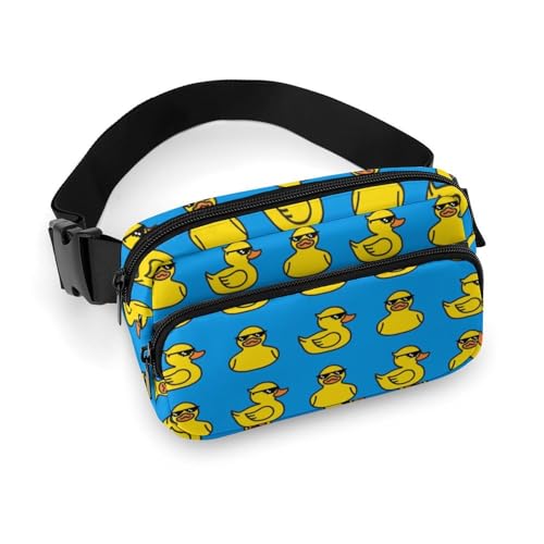 Bauchtaschen für Damen – niedliche Cartoon-Ente mit Brille, Gürteltasche, Crossbody-Tasche für Damen, modische Hüfttaschen Bauchtaschen für Damen – niedliche Cartoon-Ente mit Brille, Gürteltasche, Crossbody-Tasche für Damen, modische Hüfttaschen von VOSERY