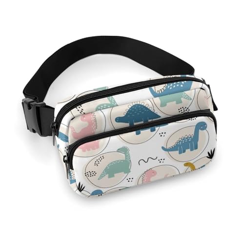 Bauchtaschen für Damen – niedliche Dinosaurier, bunte Gürteltasche, Crossbody-Tasche für Damen, modische Hüfttaschen von VOSERY