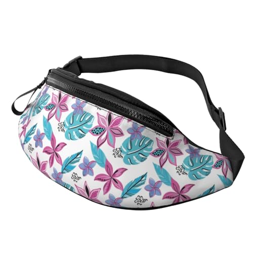 Bauchtaschen für Damen und Herren, Hawaii-Stil, Blumenblätter, Hüfttasche, Crossbody-Tasche für Damen und Herren von VOSERY