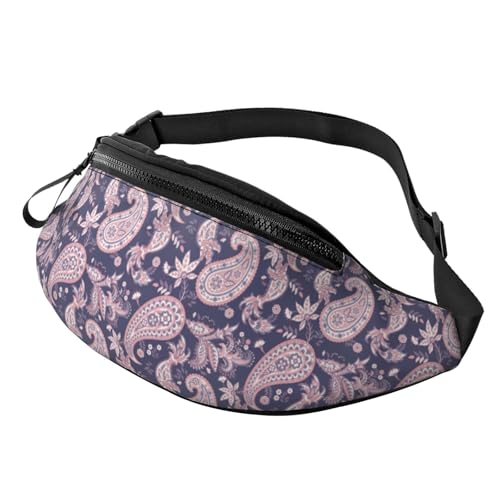 Bauchtaschen für Damen und Herren, Rosa / Lila, Paisleymuster, Crossbody-Tasche für Damen und Herren von VOSERY