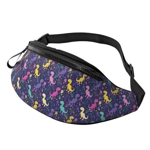 Bauchtaschen für Damen und Herren, bunte Dinosaurier-D-Gürteltasche, Crossbody-Tasche für Damen und Herren von VOSERY