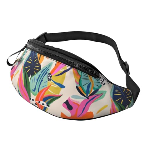 Bauchtaschen für Damen und Herren, florales Dschungelmuster, Umhängetasche, Crossbody-Tasche für Damen und Herren von VOSERY