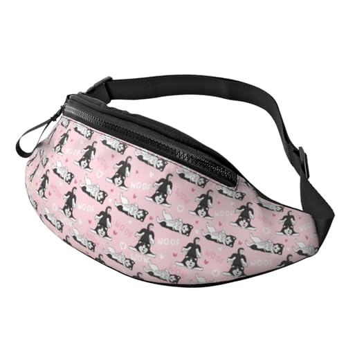Bauchtaschen für Damen und Herren, niedlich, lustig, Husky-Wuff, Umhängetasche, Crossbody-Tasche für Damen und Herren von VOSERY