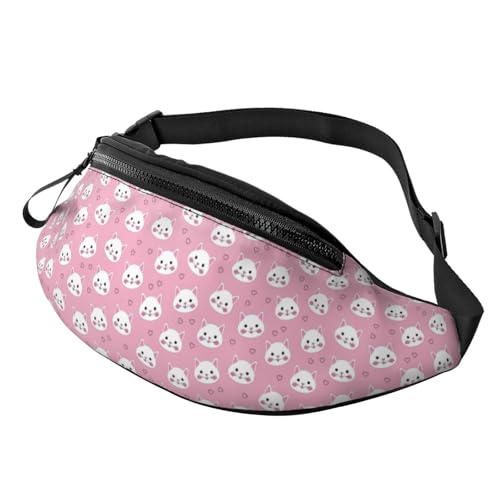 Bauchtaschen für Damen und Herren, niedliche rosa Katzen-Hüfttasche, Crossbody-Tasche für Damen und Herren von VOSERY
