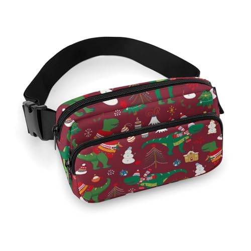 Bauchtaschen für Frauen – Dinosaurier-Weihnachtsgürteltasche, Crossbody-Tasche für Damen, modische Hüfttaschen von VOSERY