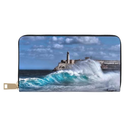 Geldbörse Damen, Leder Bifold Multi Card Wallet Leuchtturm in Havanna Damen Lange Geldbörse Geldbörsen Geldbörse Damen, Leder Bifold Multi Card Wallet Leuchtturm in Havanna Damen Lange Geldbörse Geldbörsen von VOSERY