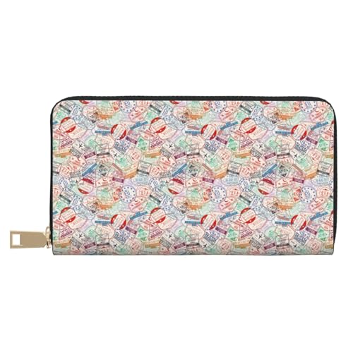 Geldbörse Damen, Leder Bifold Multi Card Wallet Passport Stempel Damen Lange Geldbörse Geldbörsen Geldbörse Damen, Leder Bifold Multi Card Wallet Passport Stempel Damen Lange Geldbörse Geldbörsen von VOSERY