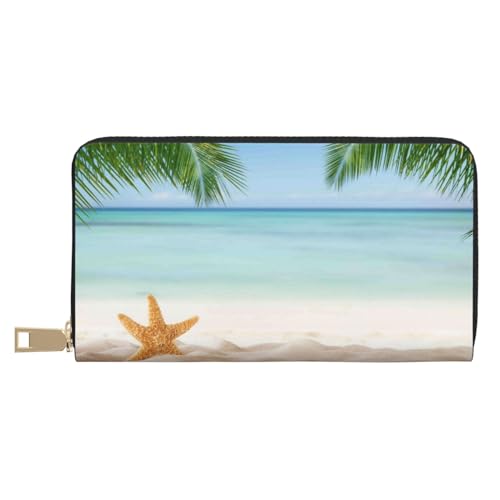 Geldbörse Damen Leder Bifold Multi Card Wallet Seestern im Strand Damen Geldbörsen Lange Geldbörse Geldbörse Damen Leder Bifold Multi Card Wallet Seestern im Strand Damen Geldbörsen Lange Geldbörse von VOSERY